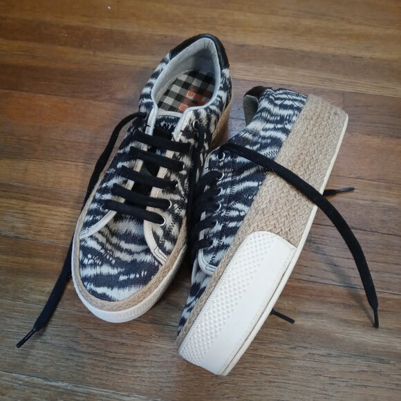 NO NAME zebra print jute trim espadrille platform lace up sneakers (40/US9) - Picture 3 of 11